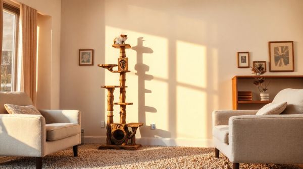 Top arbres à chat en bois alliant style et confort pour chats