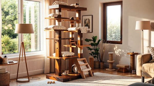 Top arbres à chat en bois alliant style et confort pour chats